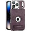 Retro PU Leather Phone Case For iPhone 17 Air 16 Pro Max 15 14 Plus 13  12 11 Logo Visible Design With Stand Holder Back Cover