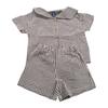 Conjunto de moda para niños con estampado de cuadros y cuello marinero: Conjunto de Falda con Tirantes para Niñas y Pantalones Cortos para Niños