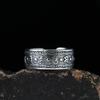 Adjustable Sterling Vintage Tibetan Mantra Ring Men Women Geometric Ethnic Style Lucky Charm Band