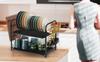 Large, two-tier standing dish drainer for dishes, black