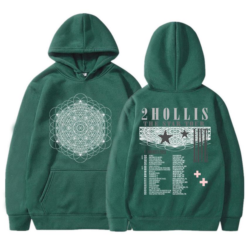 2hollis The Start Tour Hoodies Long Sleeve Casual Male Sweatshirts Fleece Grunge Hip Hop Unisex Streetwear Sudaderas