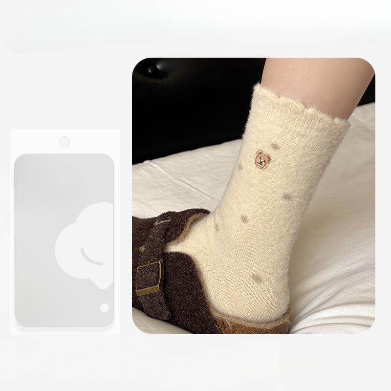 

Женские осенне-зимние утолщенные теплые новые милые мультяшные удобные носки-гольфы для сна 1 pair абрикосовый/бежевый