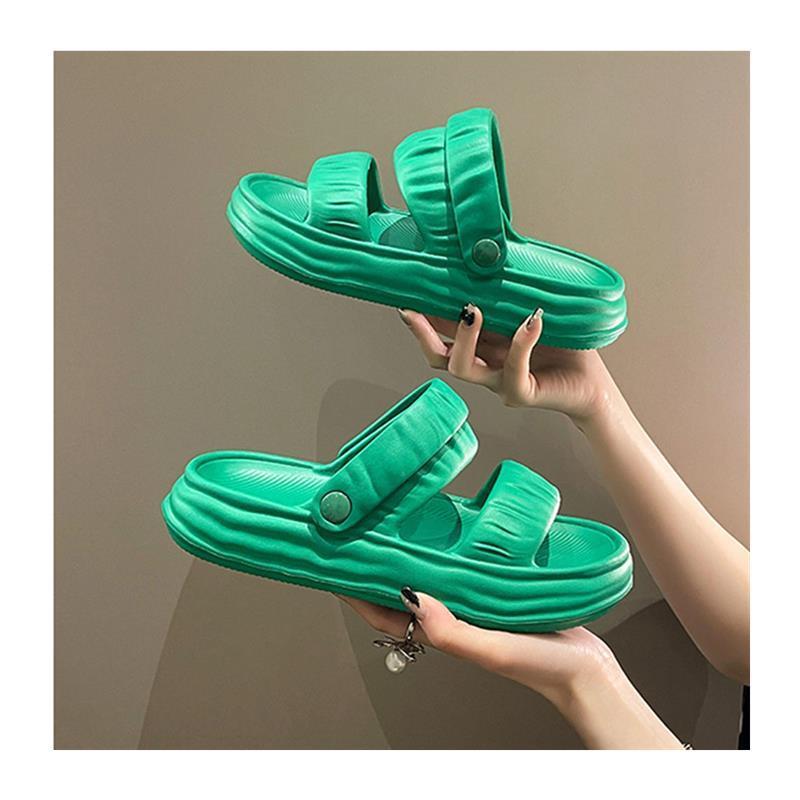 Slippers Wear Women's Summer New Stepping On Shit Feeling Thick Sole Non-slip Two Wear Seaside Travel Beach Sandals Women