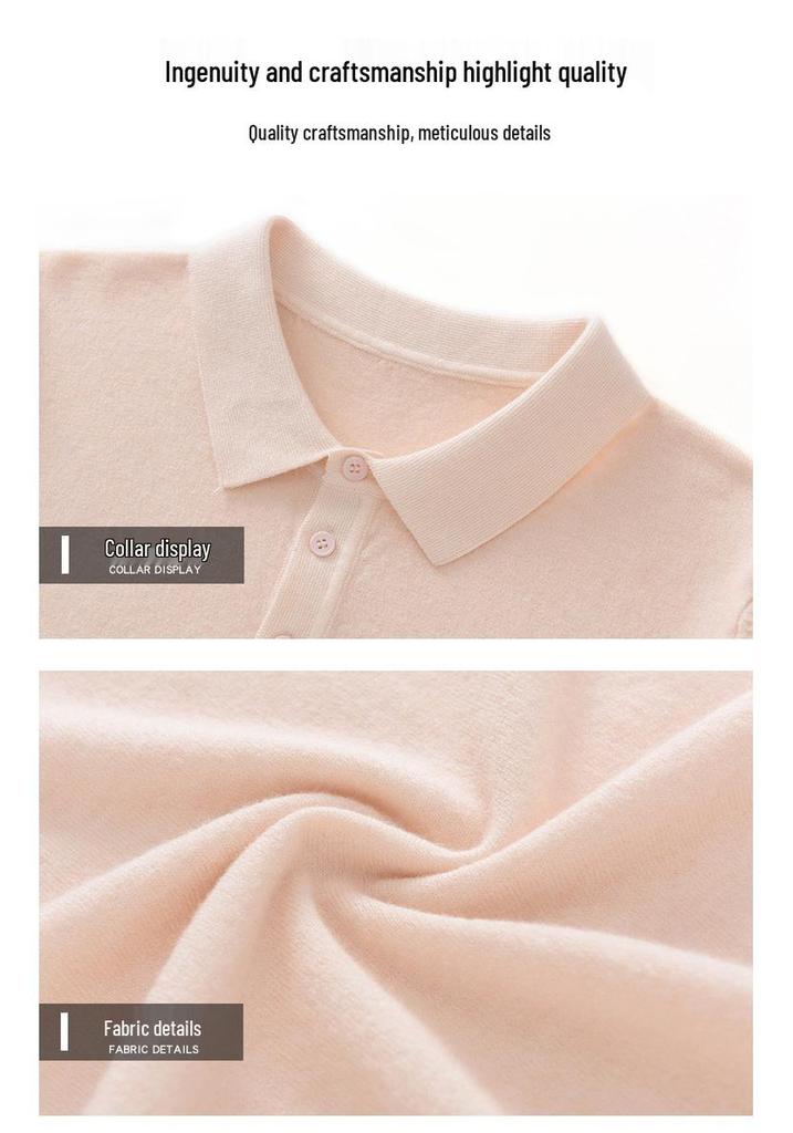 2025 Spring/Summer Andy Velvet Men's Knit Polo Minimalist Pullover Short Sleeve T-shirt