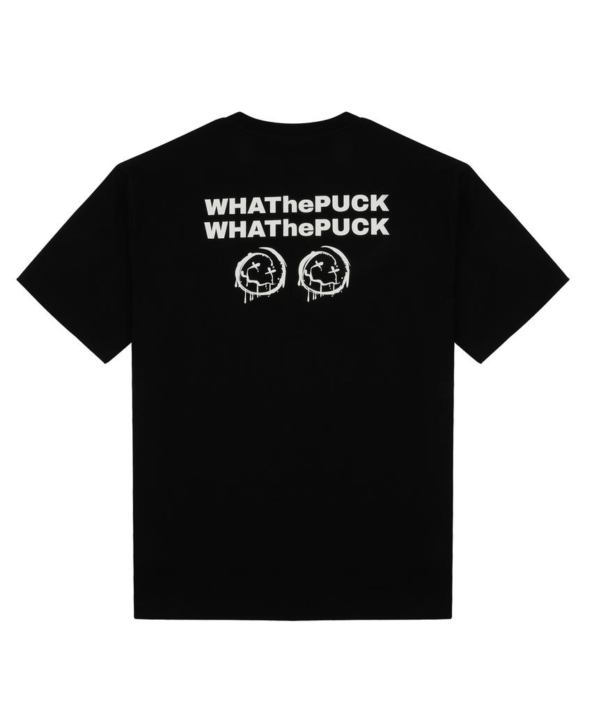WHATHEPUCK W Logo Smile X 2 T-Shirt Black