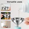 7/14 Pcs Stainless Steel Funnel Kitchen Funnel with Removable Strainer and Handle  Dishwasher Safe Cooking Funnels for Oil Flour