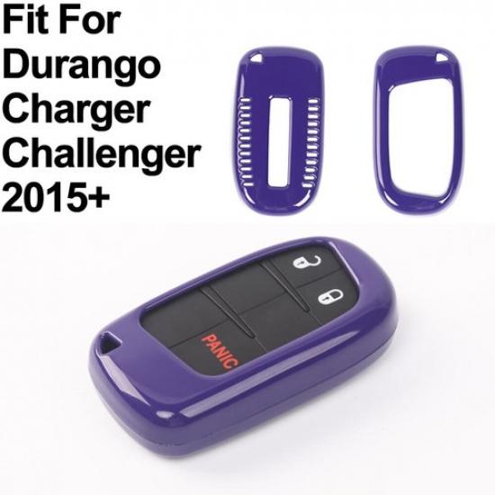 Car Key Fob Protect Skin Case Cover Trim For Dodge ChargerDurango 2014+ Purple