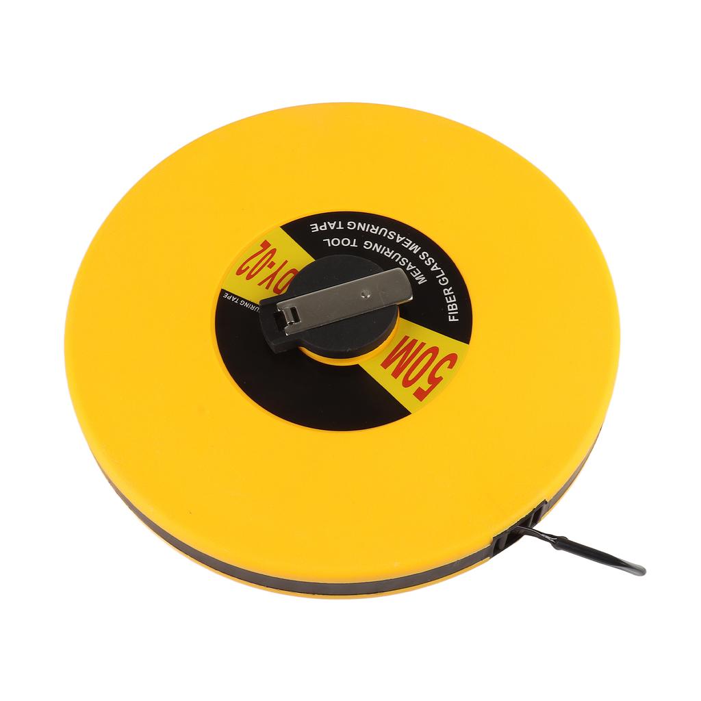 Fiberglass Measuring Tape, 50m Celsius 164ft  , PVC Coated, Folding Metal Hook, ABS Plastic Case, Waterproof, Wear Resistant, Easy To Use for Road,