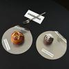 Stainless Steel Coffee Tray Roll Corner Food Display Plate Baking Dessert Tray  Kitchen Tableware