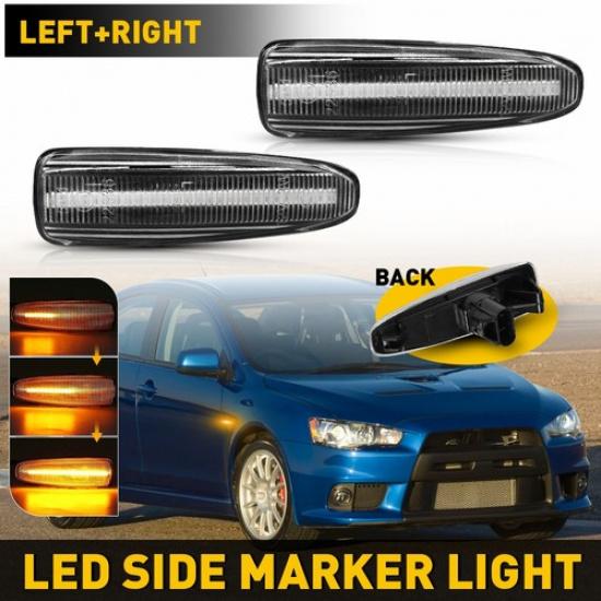 For Mitsubishi Lancer EVO X 08-17 LED Fender Side Marker Turn Signal Light EOA