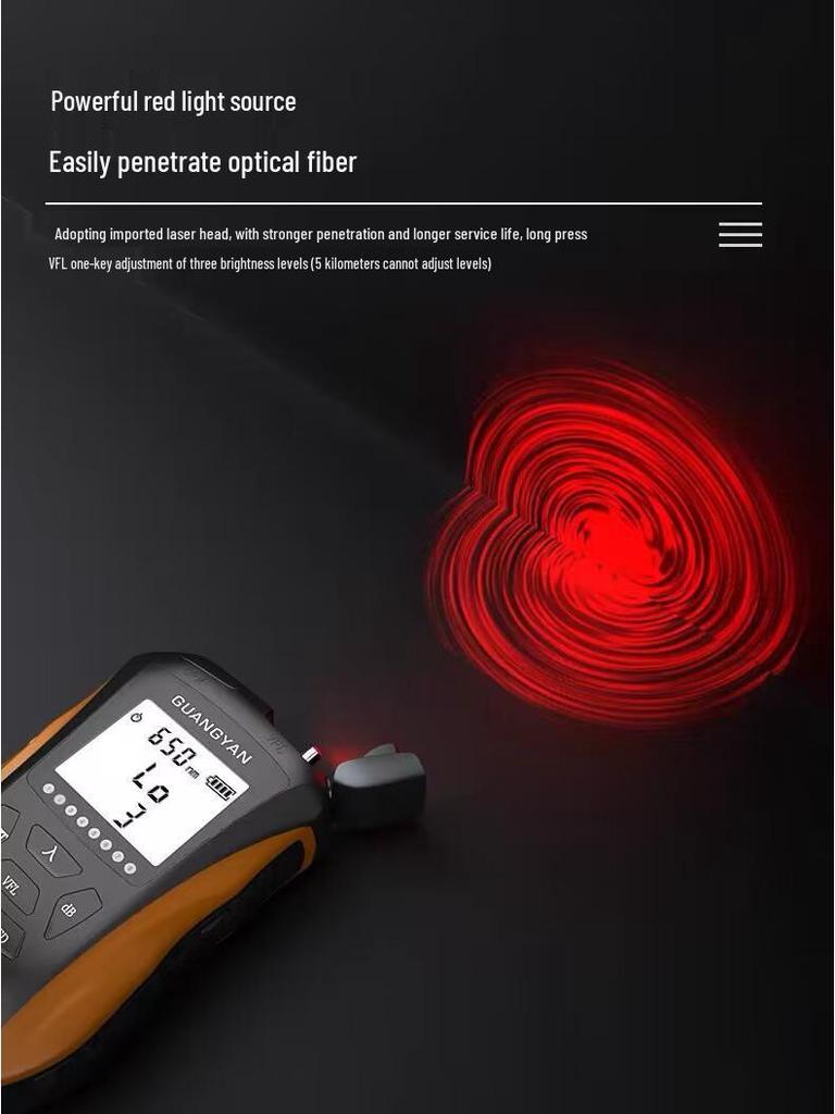 Integrated Optical Power Meter & 5mW Red Light Fiber Pen with 5km Range and Charging Optical Loss Tester