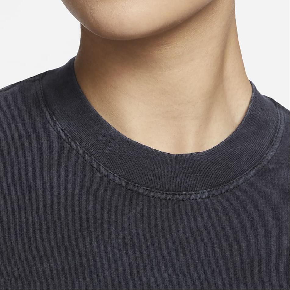 Nike Swoosh Embroidered Logo Crew Neck Casual Short Sleeve T-Shirt Women Tops Black FZ4886-010