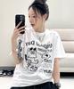 ORIGINALDAY Paper Bag Cat Graphic T-Shirt Oversized Unisex White