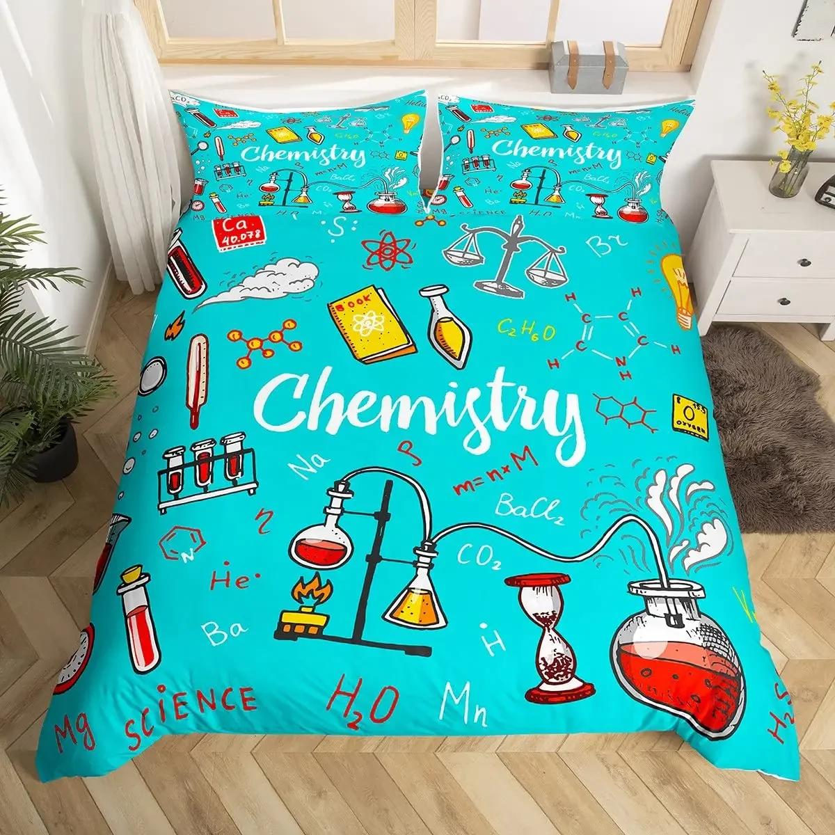 

Math Duvet Cover Computing Formula Bedding Set Watercolor Geometry Art Comforter Cover Mathematical Formula Bed Set Twin Queen US Full(200*230cm)3pcs