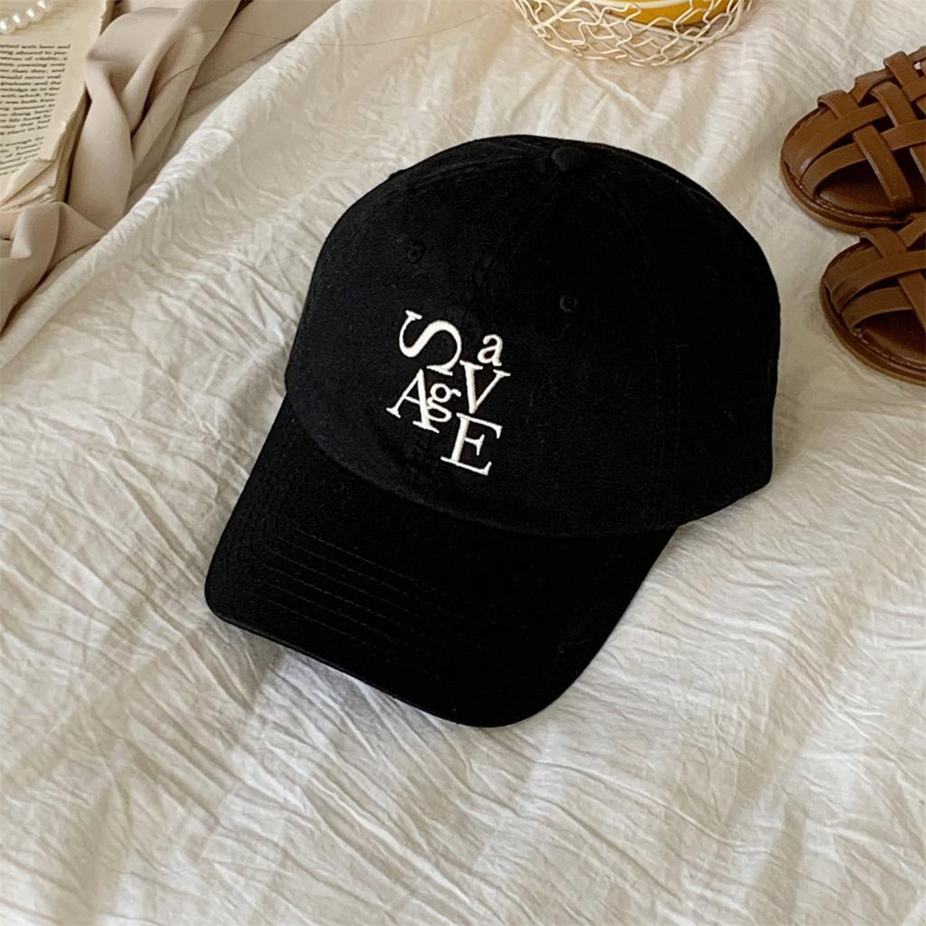 Soft Top Letter Embroidered Baseball Cap for Women New Age Reducing Face-reducing Versatile Sun Visible Casual Baseball Cap for Men