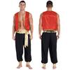 Men's Arabian Prince Cosplay Halloween Costume Sleeveless Vest with Long Pants Outfit