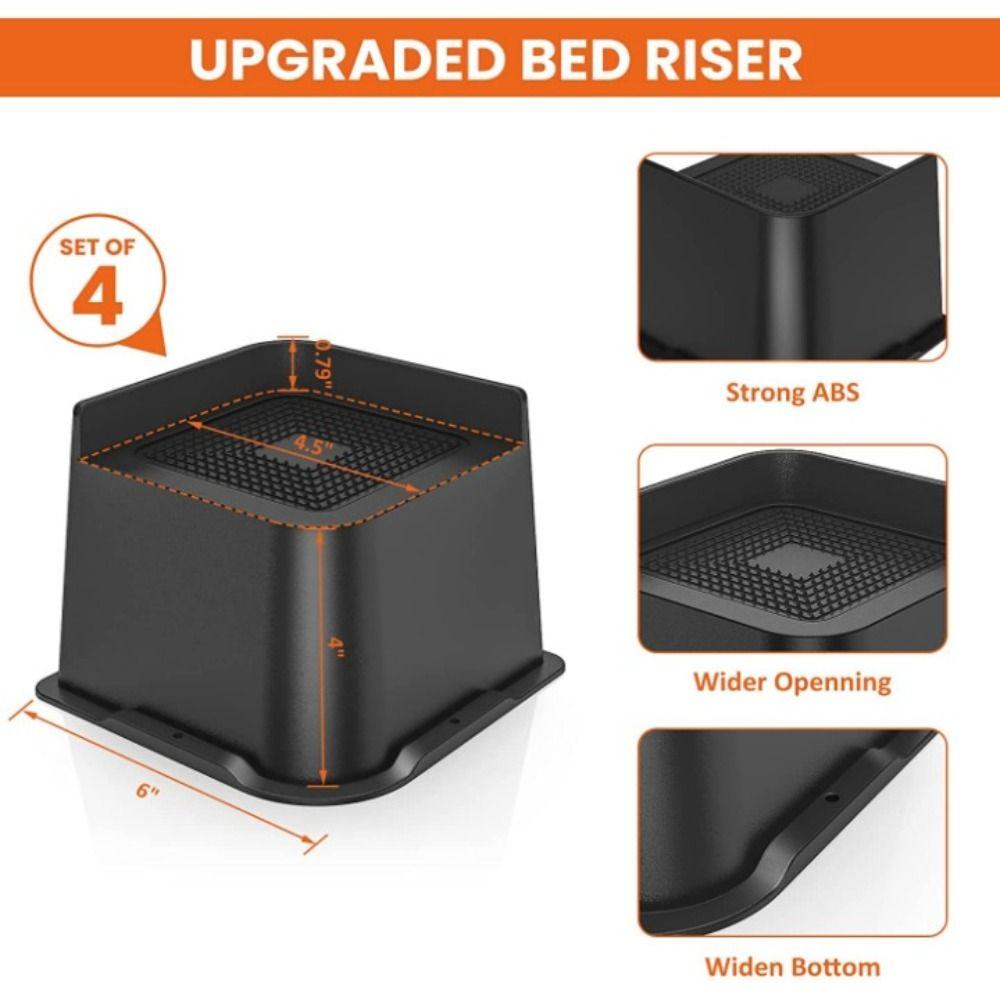 4 Inch Height Furniture Risers 4pcs Set Bed Frame Lift Adjustable Furniture Frame  Bed Frame