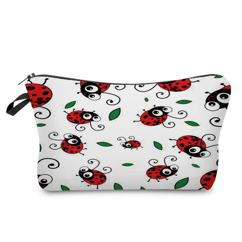 Women Insects Print Cosmetic Bag Toiletries Organize Travel Storage Case 6415