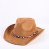 Popular European and American Classic Suede Western Cowboy Hats, Men's and Women's Fashion Outdoor Cowboy Hats