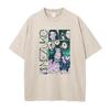 Hot Anime Demon Slayer Kamado Nezuko Printed T Shirt Men Women Cotton Tshirts Vintage Washed Tee Harajuku Male Manga T-shirt