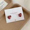 Real 925 Silver Hollow Bowknot Heart Hoop Earrings For Women Classic Fine Jewelry Niche Light Accessories