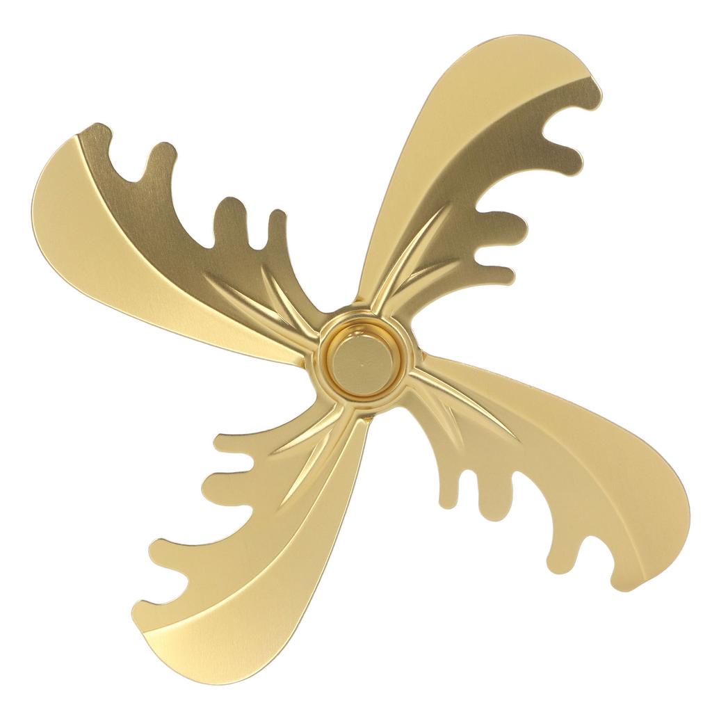 4 Blades Fireplace Fan Aluminum Alloy Home Wood Stove Fan Blade 180mm Diameter Christmas Deer Style Gold