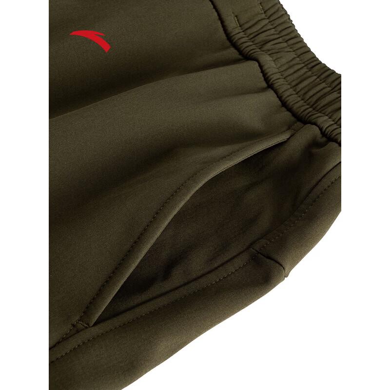 ANTA Men's Water-Repellent Fleece-Lined Straight-Leg Outdoor Sports Pants