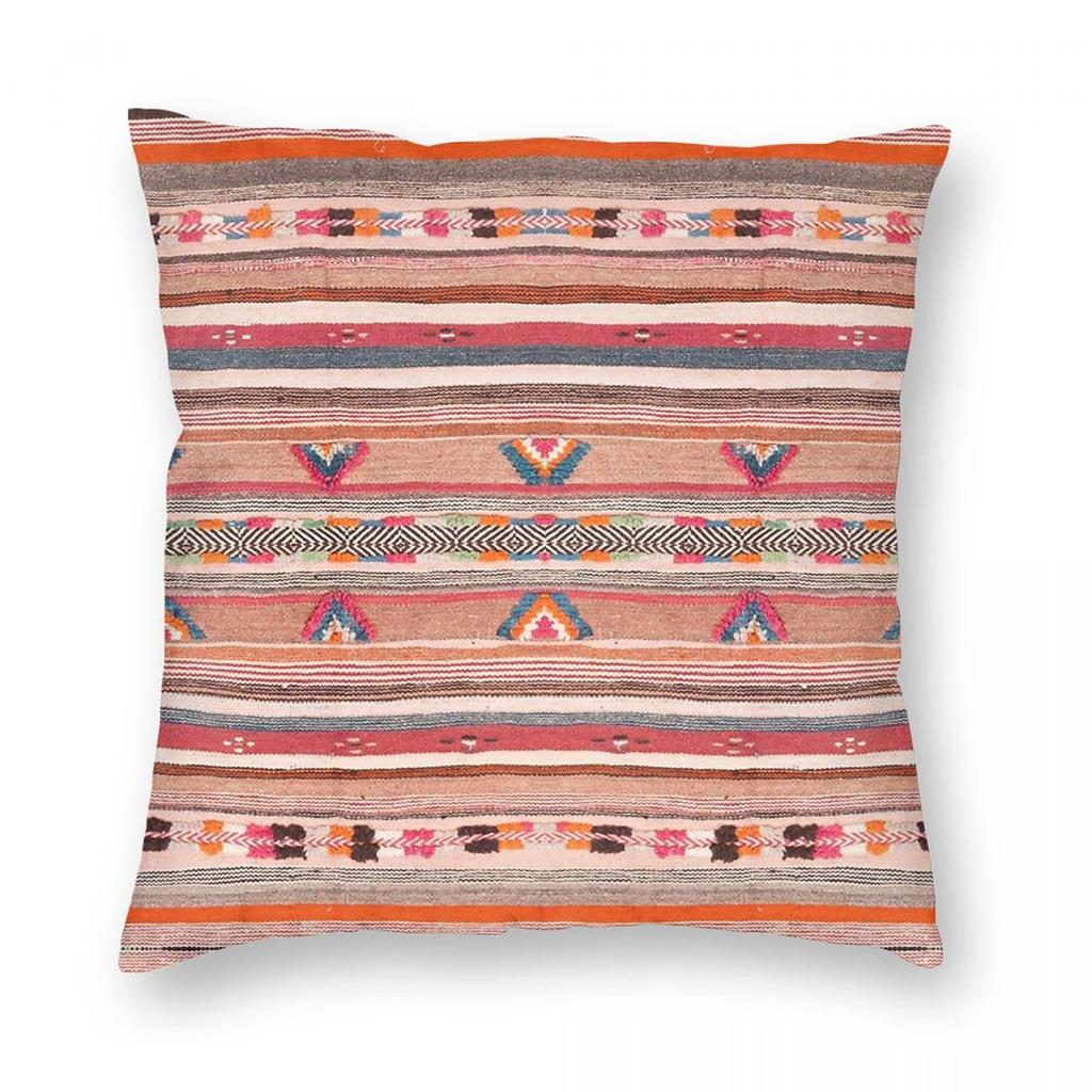 Heritage Moroccan Carpet Pillowcase Polyester Linen Velvet Printed Zip Decorative Room Cushion Cover