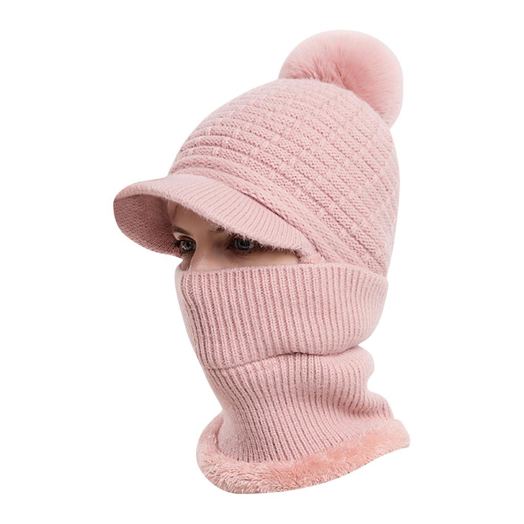 New Hat, Bib, One-piece Hat, Winter Warm Cycling Wool Hat, Outdoor Ear Hat, One-piece Knitted Hat