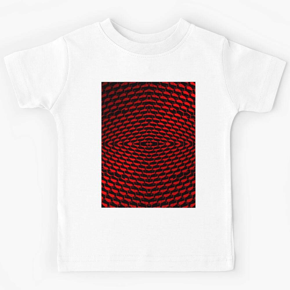 Geometrical red and black art made from a modern building photo. Kids T-Shirt 170