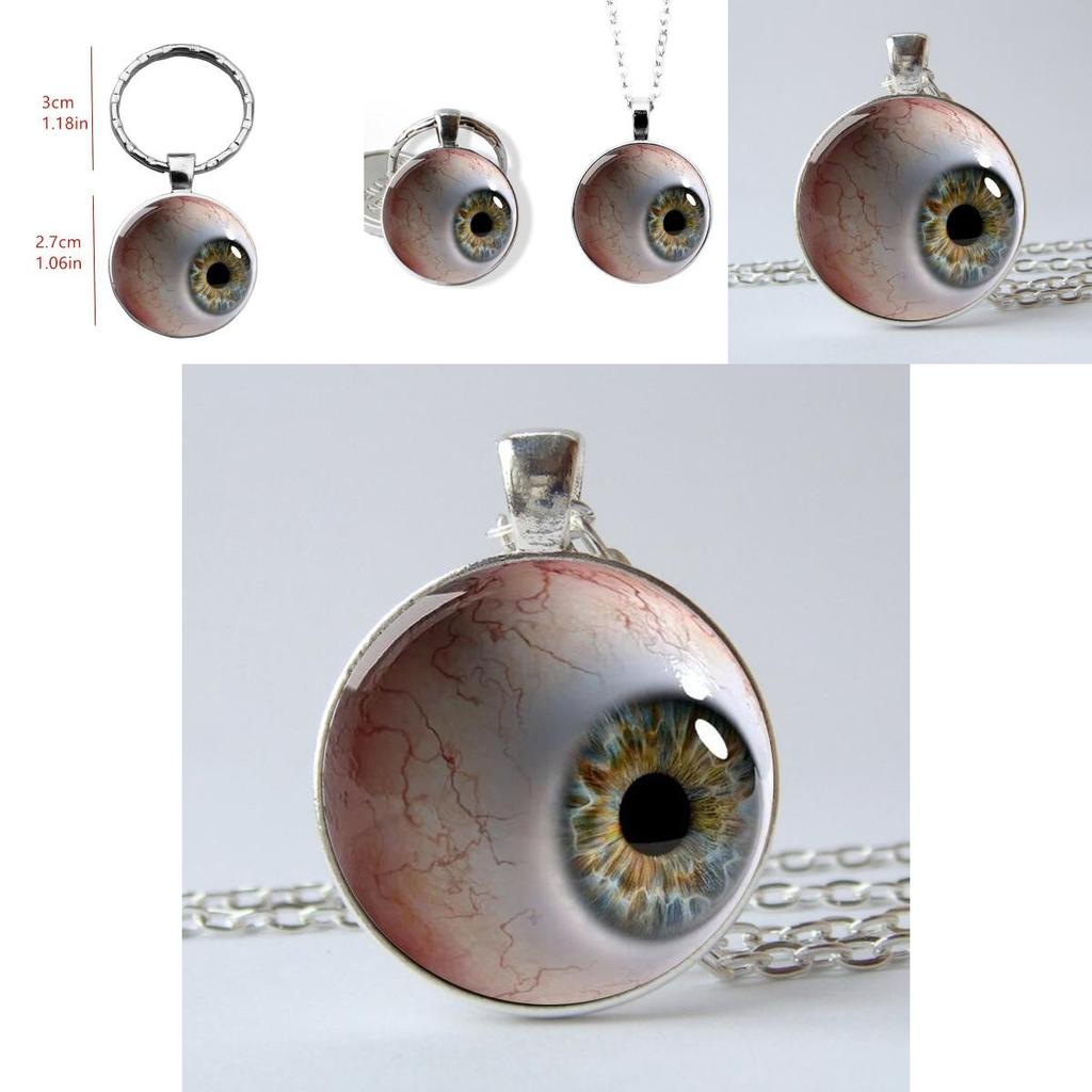 Blutunterlaufenes Auge 2D Runde Glasanhänger Schmuck Für Freunde Und Bürogeschenke