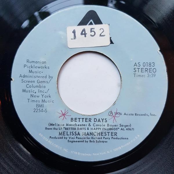

7inch Record MELISSA MANCHESTER - Better Days AS0183 Arista 1976 US Rock Used
