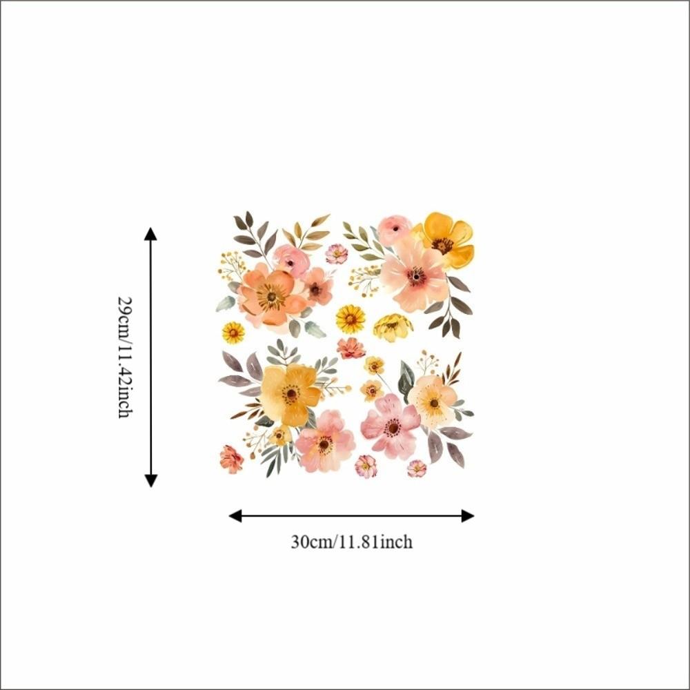 Floral Design Bathroom Stickers Self-Adhesive Washbasin Sticker Ceramic Tile Stickers Home
