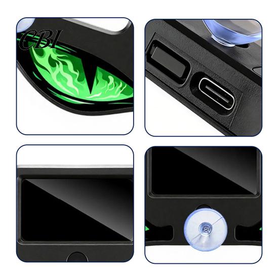 Energy Saving Car Decorations LED Warning Light with Animated Devil Eyes Shape, Solar Powered/Type-C Eye Led Accessories Charging Windshield
