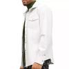 Genuine Soft Lambskin Motorcycle Handmade Shirt New Men's White Leather Shirt