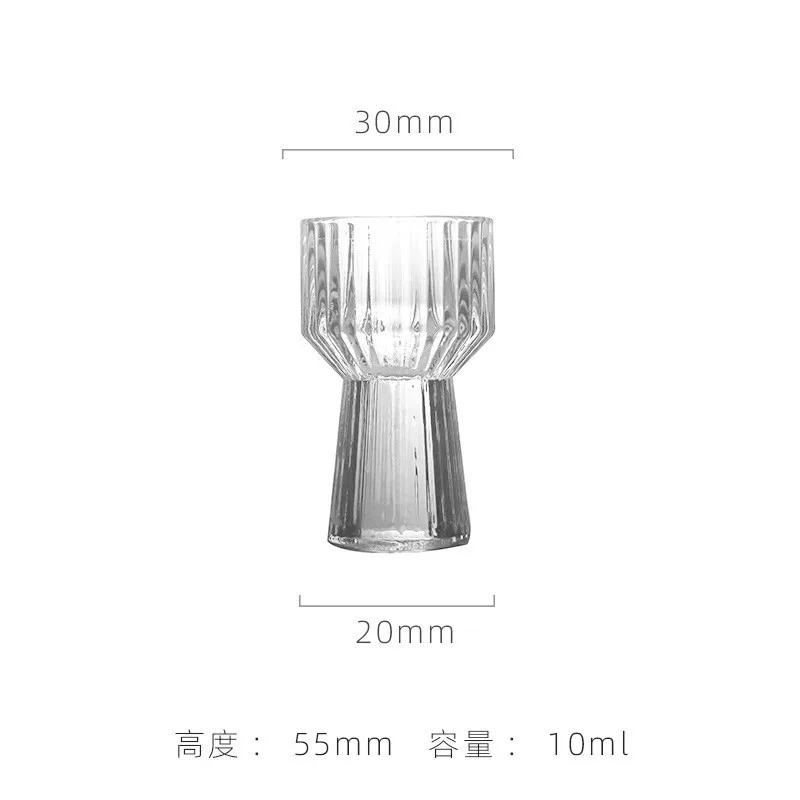 Stripe Crystal Glass White Wine Glass Dispenser Set Household Glass Shot Glass Sip Cup With Graduated Wine Dispenser 1PCS