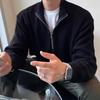 Men's Korean Style Autumn Knitwear: Trendy Half-Zip High Neck Pullover