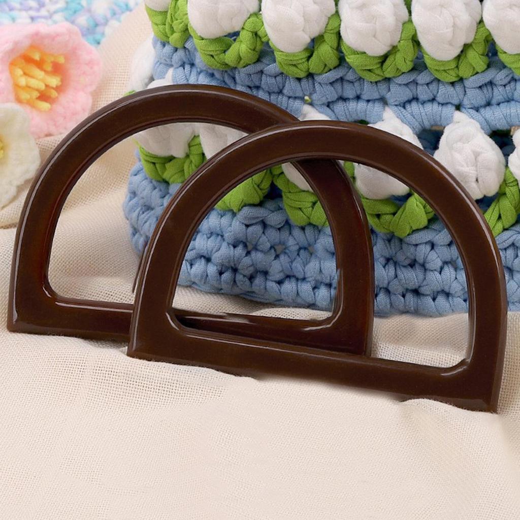 1 Stück D-förmiger Plastiktaschengriff Damenhandgriff für Handtasche Abnehmbarer gewebter Taschengriff DIY Handgemachter Taschenriemen Zubehör