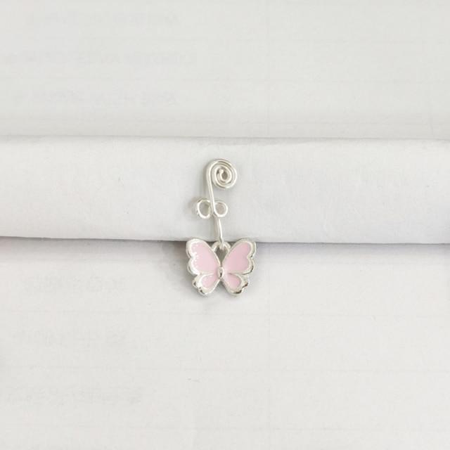 1Pc Goth motyl drut miedziany spirala fałszywy Piercing kolczyk w nosie Punk złoty kolor klip kolczyk w nosie klips do ucha mankiet biżuteria do ciała