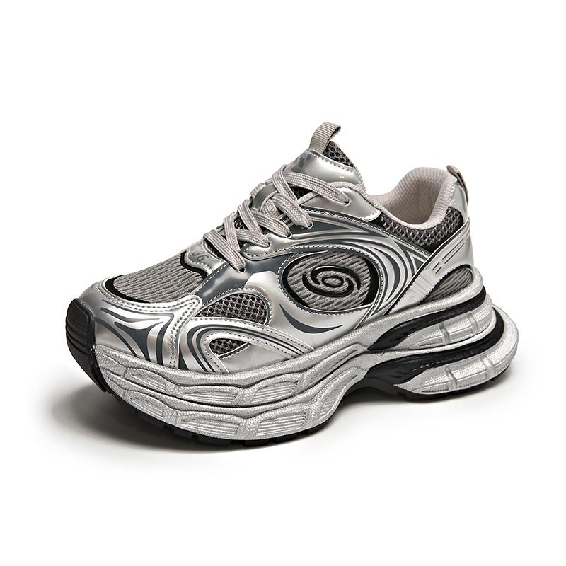 

Fashion Lightweight Sports Running Shoes for Women 2024 Spring New Mesh Campus Style Forrest Gump Female All-match Casual Trendy Shoes 38 серебряный