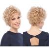 Perucă sintetică blondă scurtă pentru femei Perucă ondulată naturală cu breton pentru femei Utilizare zilnică Cosplay Fibră rezistentă la căldură