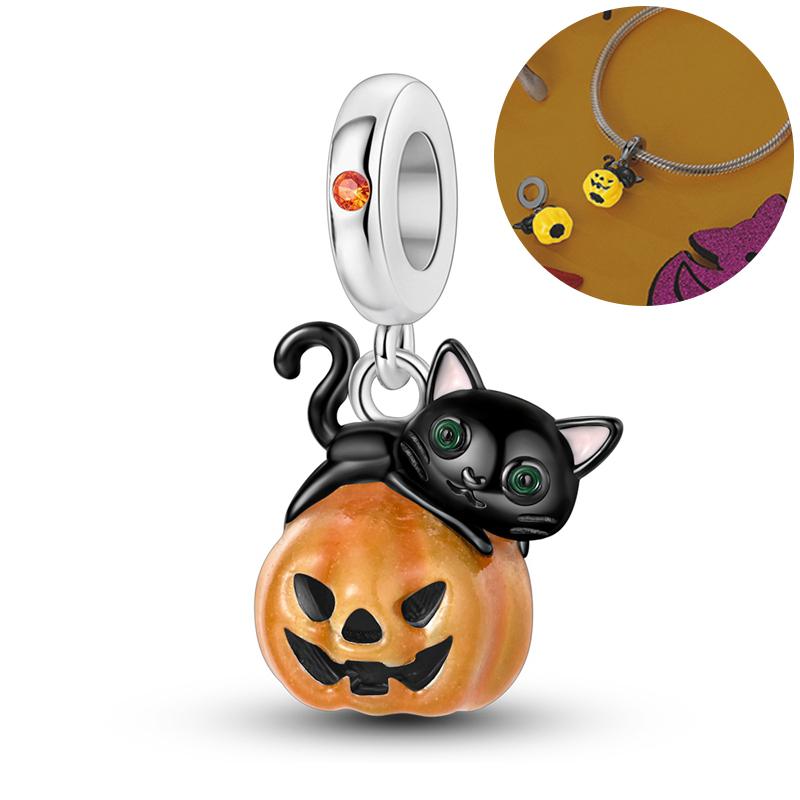 Halloween Seriescopper Beads Pendants Glowing Luminous Fit Bracelet Diy For Woman Original Charms Fashion Jewelrynew