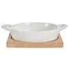 Round Ovenproof Dish with Bamboo Stand