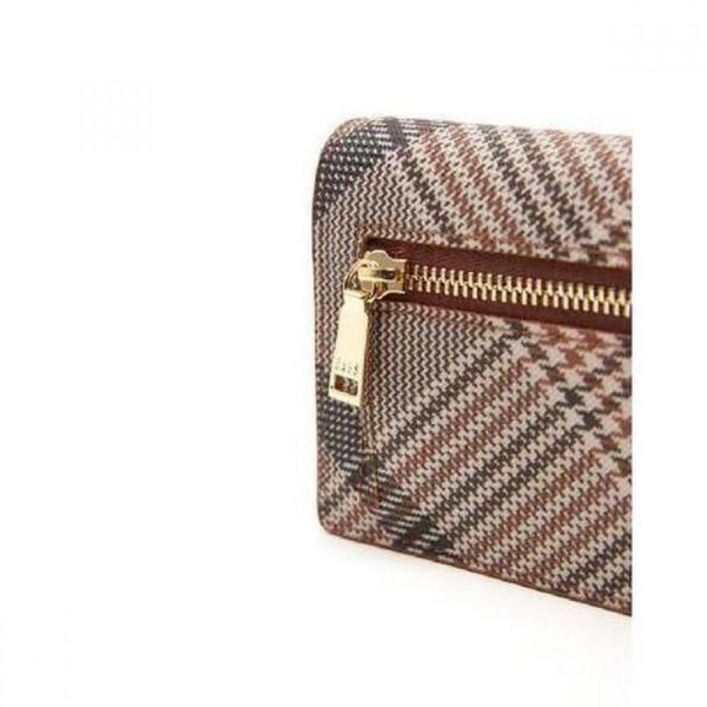 Daks Brown Check Pattern Card Wallet With Tassel Dcwa3e328w2