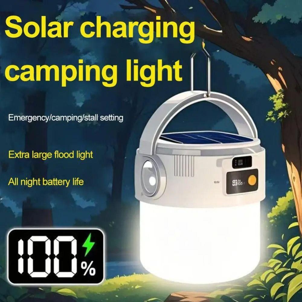 Solar Rechargeable Solar Bulb Light ABS Market Stall Light Camping LED Lamp Outdoor Picnic Decor