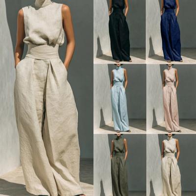 Women's Two-piece Sleeveless Trousers Casual Suit Women
