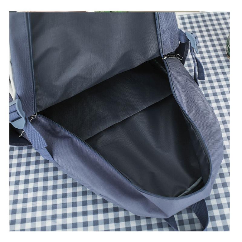 4-teiliger Grundschulrucksack, Sekundarschulrucksack, 4-teiliges Set für Herren und Damen, einfarbig, große Kapazität, wasserdicht, lässig, modisch