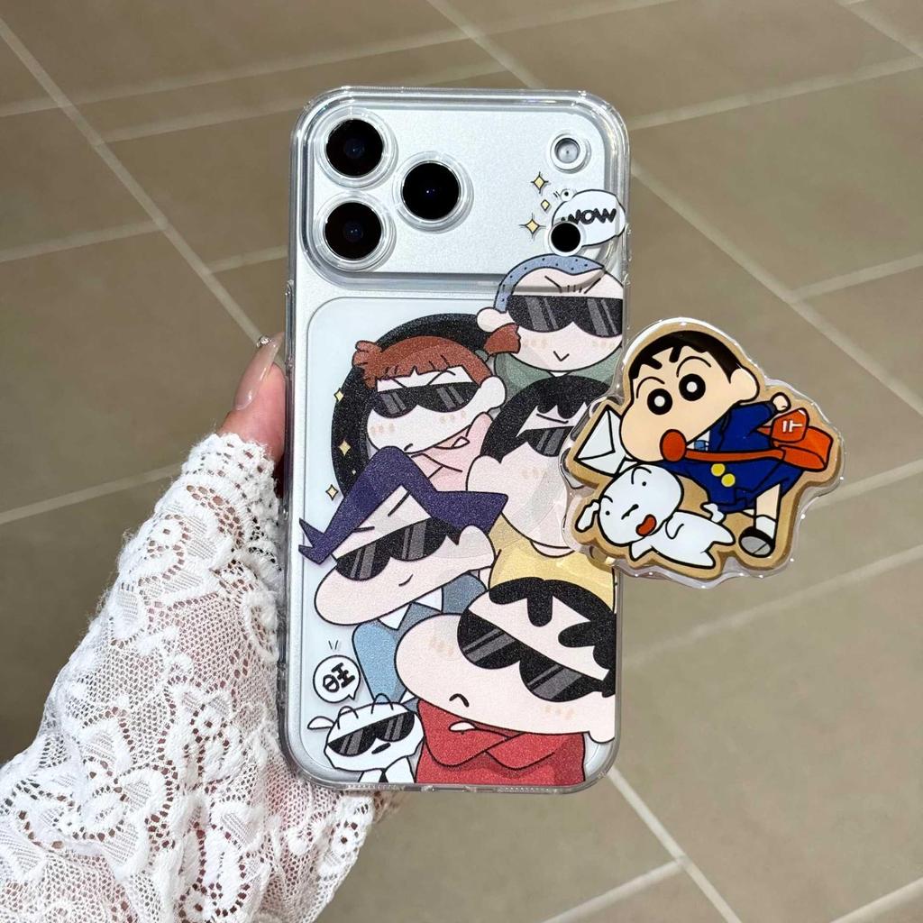 Shin-chan Cartoon iPhone 16/17 Pro Max Magnetic Clear Case