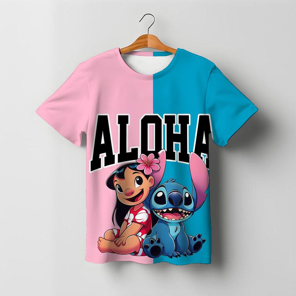 Camiseta Kawaii de Stitch para Niña Ropa de Niña Ropa para Niños Pequeños Camisetas para Niños 2026 Verano Manga Corta Camisetas de Dibujos Animados para Niños Niños