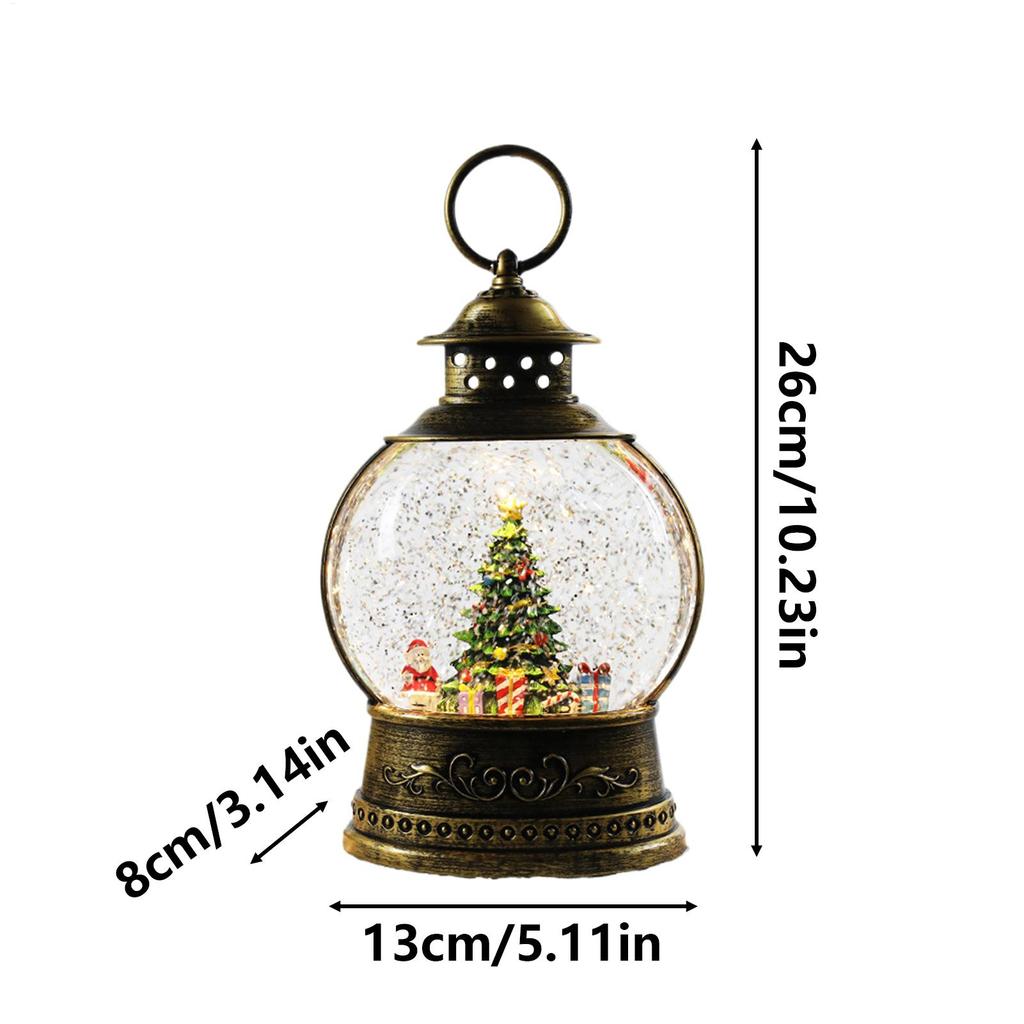 Christmas Snow Globe With Music USB And Battery Powered Seasonal Decoration Snow Globe Musical Box For Family Indoor Holiday